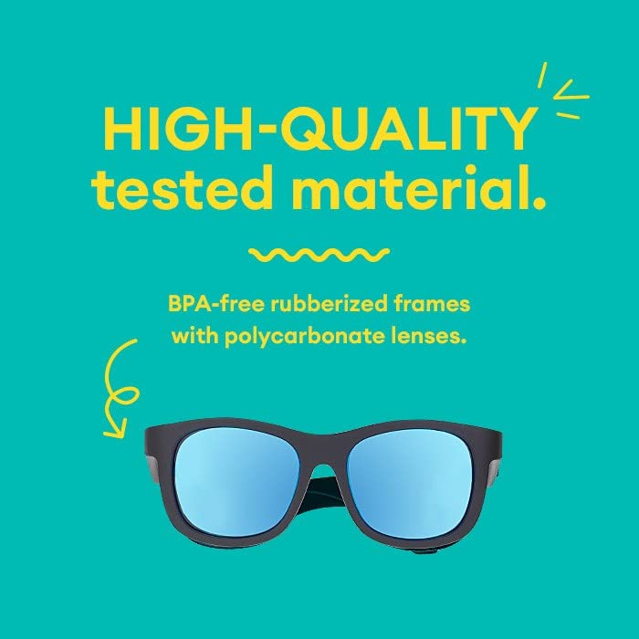 Babiators Polarized Keyhole Sunglasses - Black with Dark Blue Lenses/Protect Eyes from Glare/UV, Look Fashionable/Ideal for Outdoors, Sports & Everyday Wear, Kids Aged 6+ - Image 3